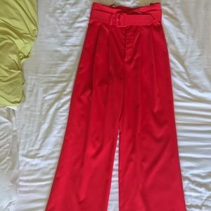 BRIGHT SALMON WIDE LEG ANTONIO MELANI PANTS NEW WITH TAGS